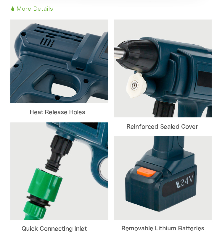 Car Washing Machine Water Spray Gun Car Wash Wireless Lithium Battery Portable