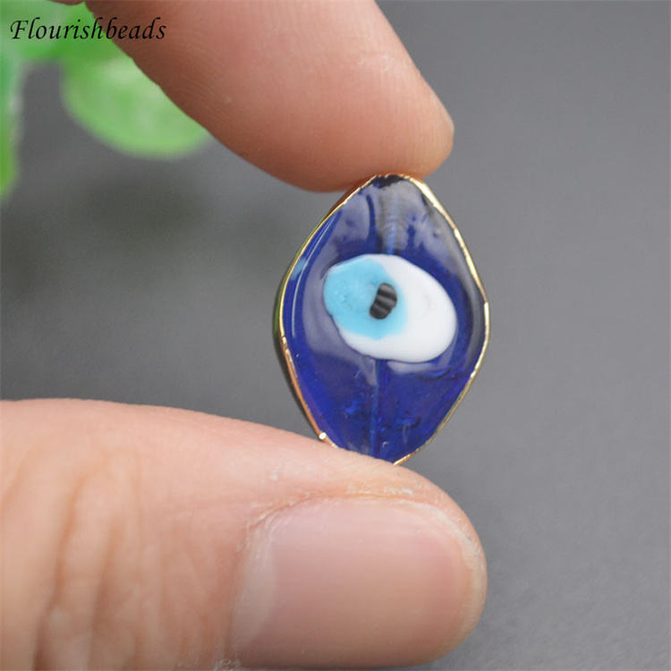 Gold-Plated Multi-Colors Evil Eye Glass Coloured Glaze Loose Beads for Jewelry Making