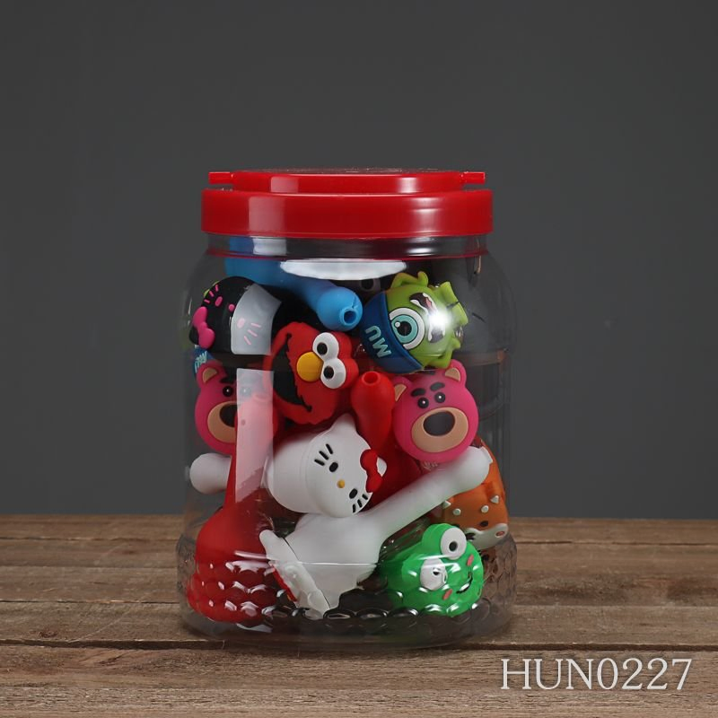 Mix Pictures Expressional and Cartoon Pen Cap Silicone Smoking Pipes