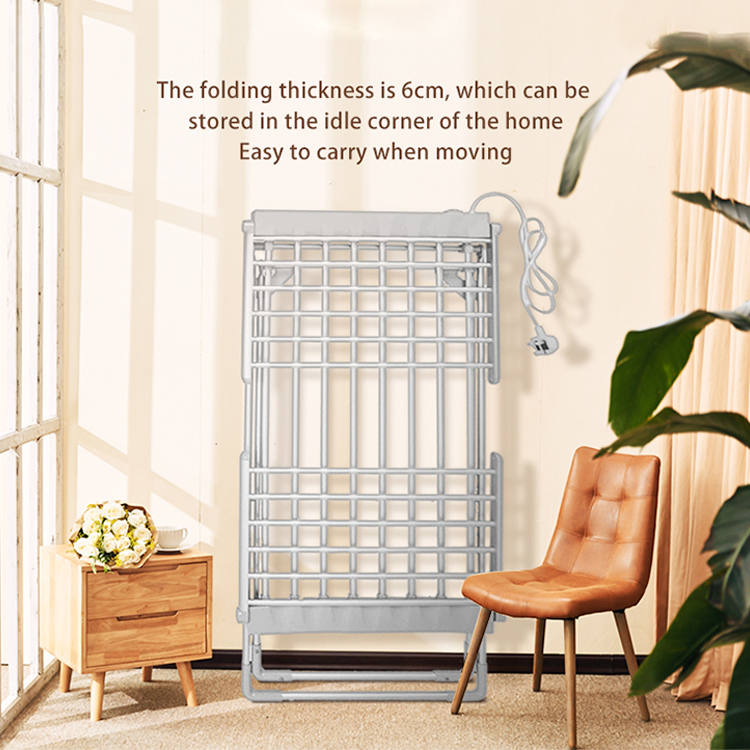 Sanipro Household Movable Heated Clothes Airer Aluminium Drying Rack Winged Foldable Electric Clothes Dryer