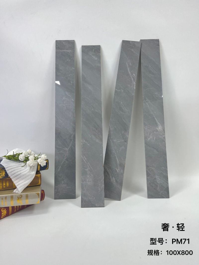 Elegant Pure Black Glossy Porcelain Skirting Tiles for Modern Rooms