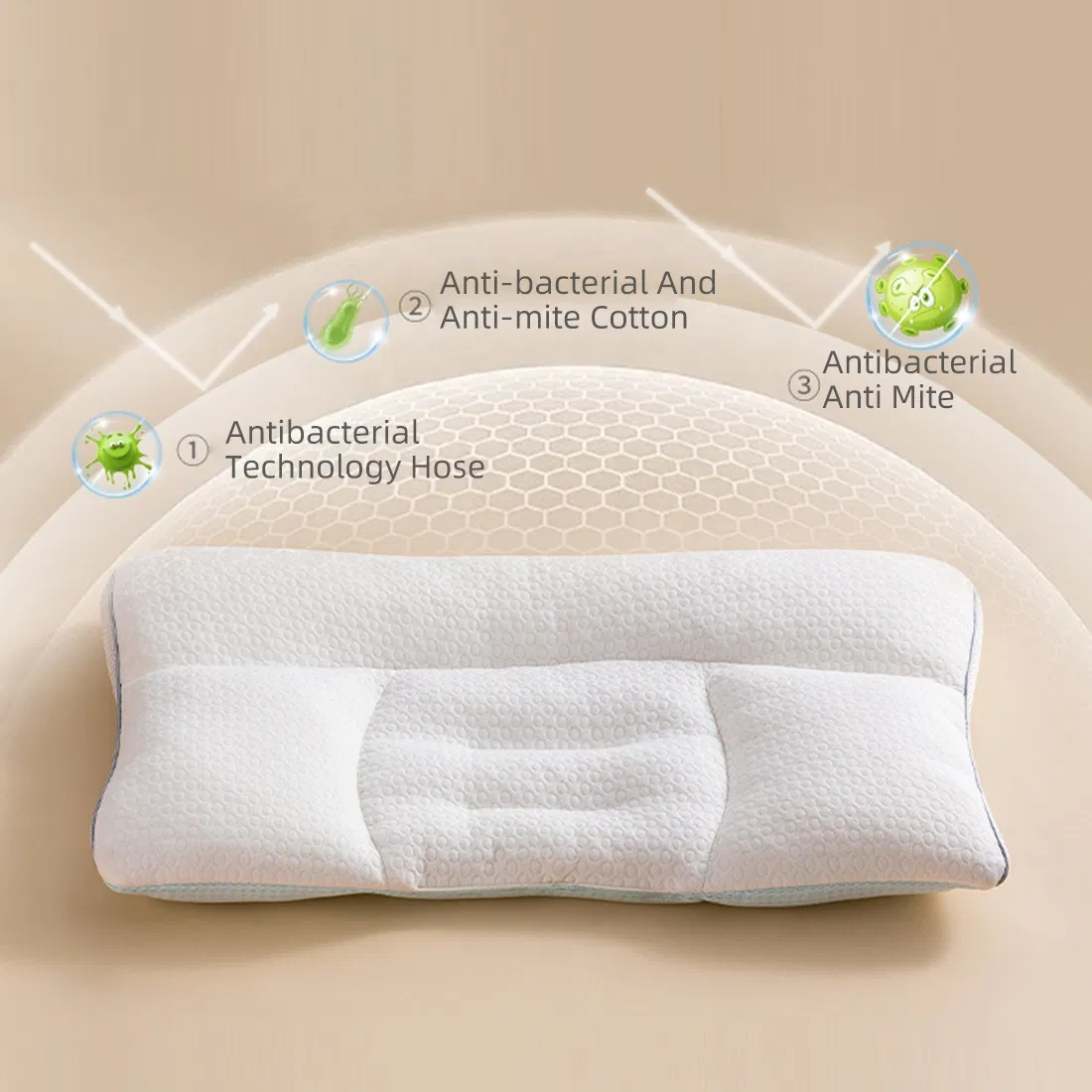 Factory Wholesale 100% Polyester Fiber Hollow Hose Filling Class a Spine Protection 0-4 Years Old Baby Pillows