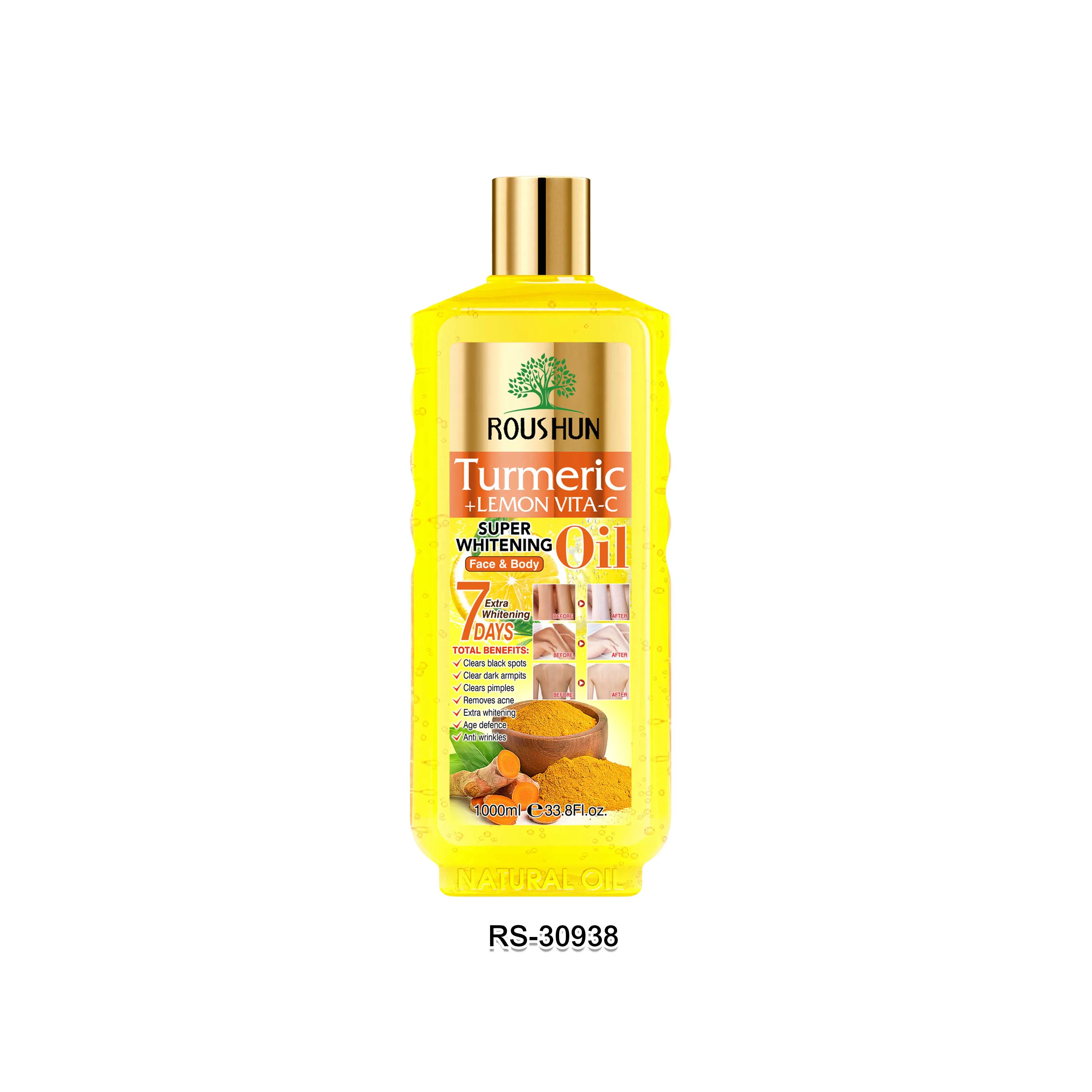 Roushun 7-Day Extra Whitening Face & Body Oil with Turmeric & Lemon1000ml