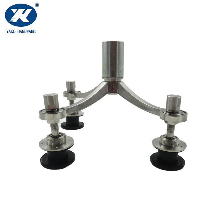 200 220mm Fittings Stainless Steel 3 Way Arm Glass Wall Spider