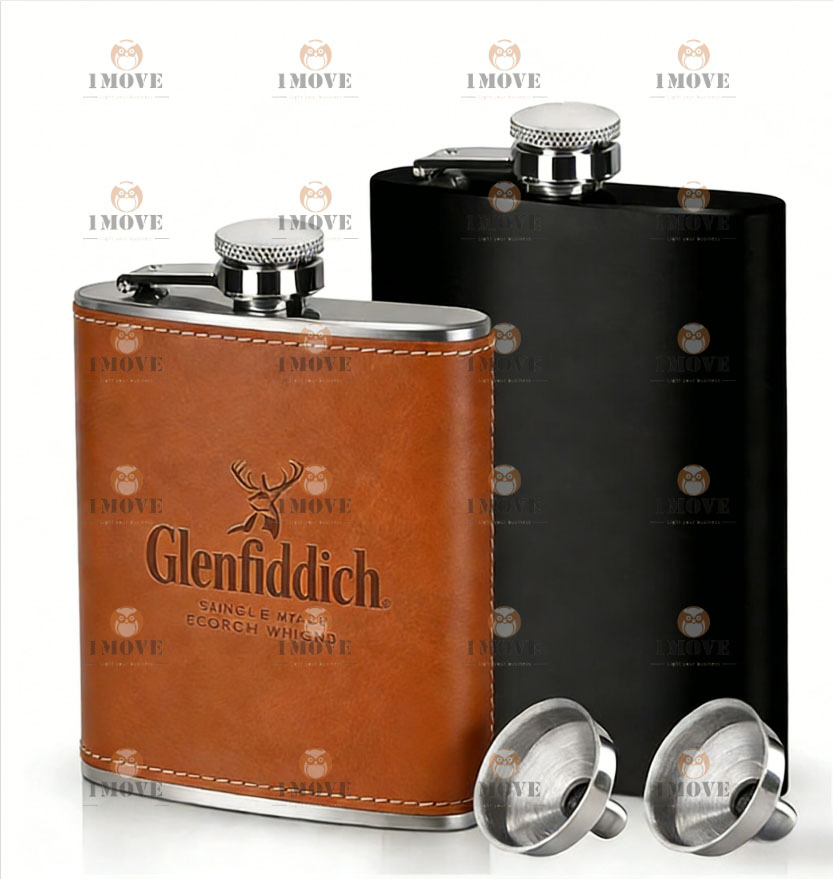 Hip Flask for Men and Women Leather
