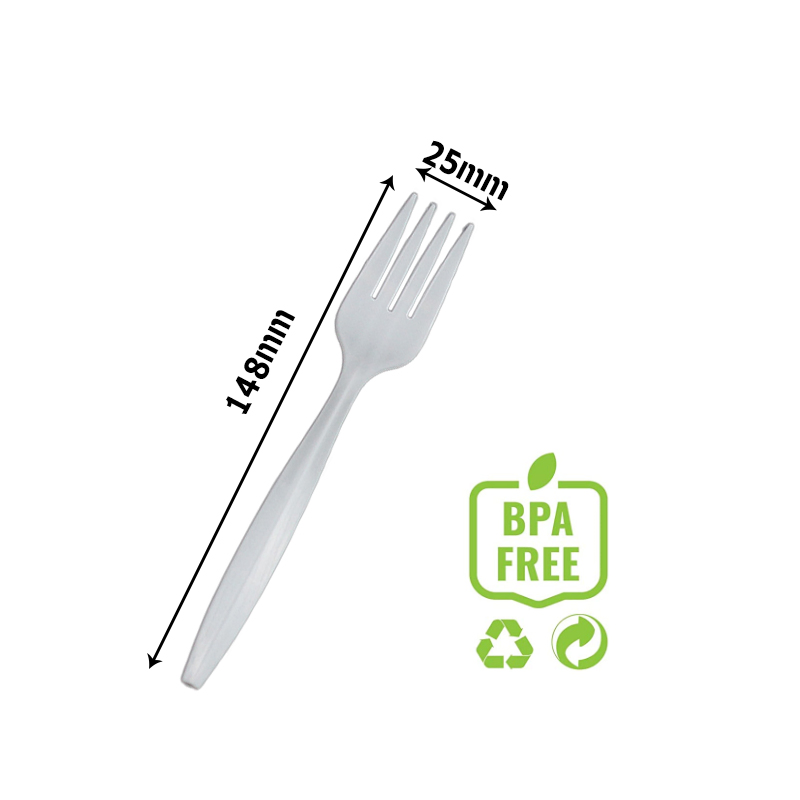 Disposable Plastic Cutlery 148mm Length PP Plastic Fork 2.5g Fork Customized Packaging