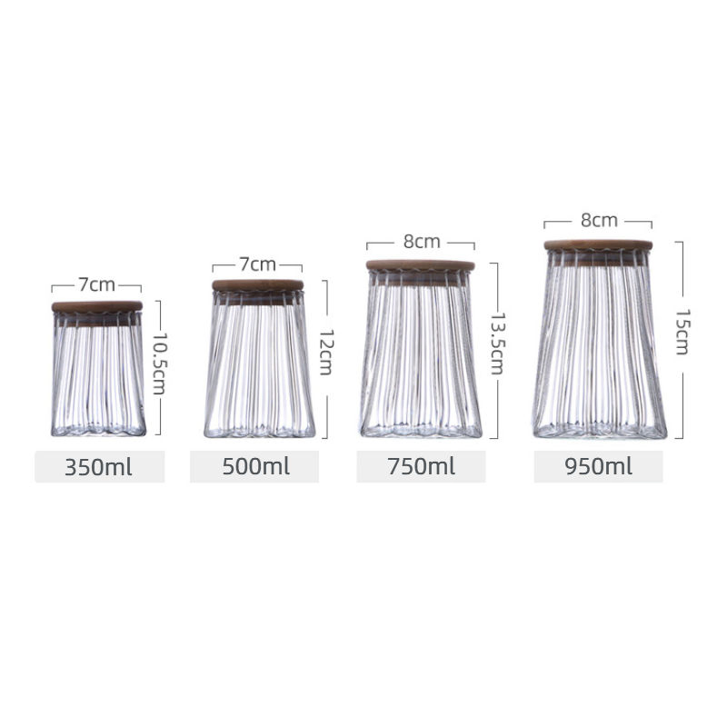 Kitchen Canisters Bamboo Lids Food Storage Jar Use Glass Clear Glass Jar