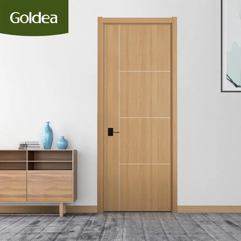 Finished China Natural Oak White PVC Solid Wooden Door with Good Price