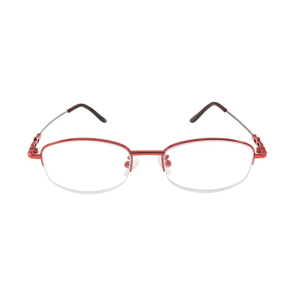 Custom Fashion Classical Ladies Reader Semi Half Frame Metal Presbyopia Reading Glasses