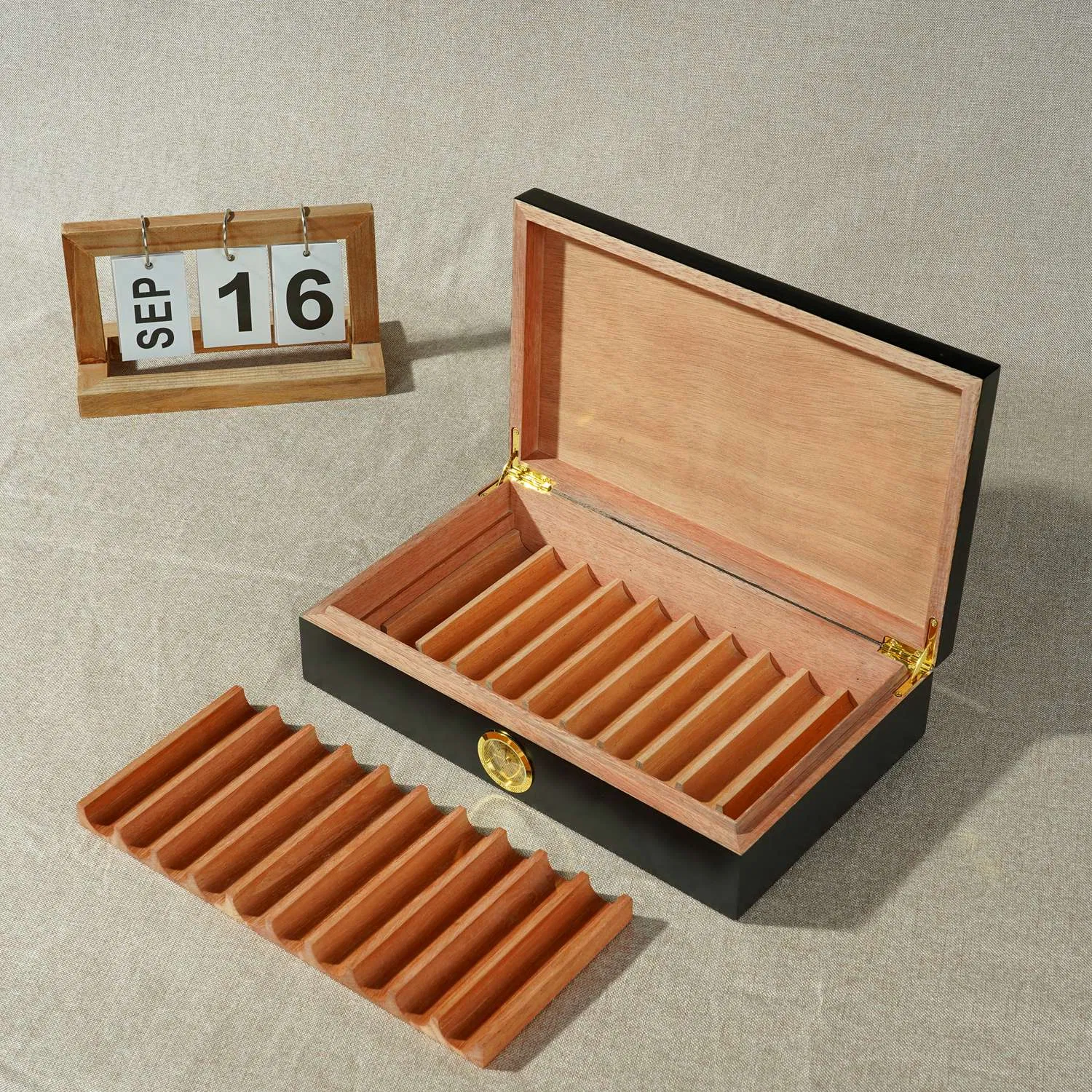 Premium Mahogany Cigar Humidor Box for Gift Packaging