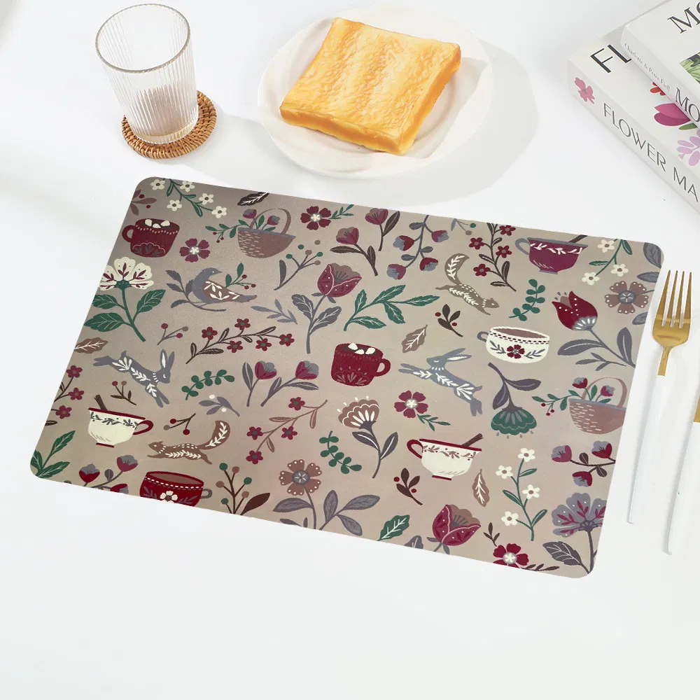 Vibrant Custom UV Printing PP Table Mat Dining Table Restaurant Plastic Placemat