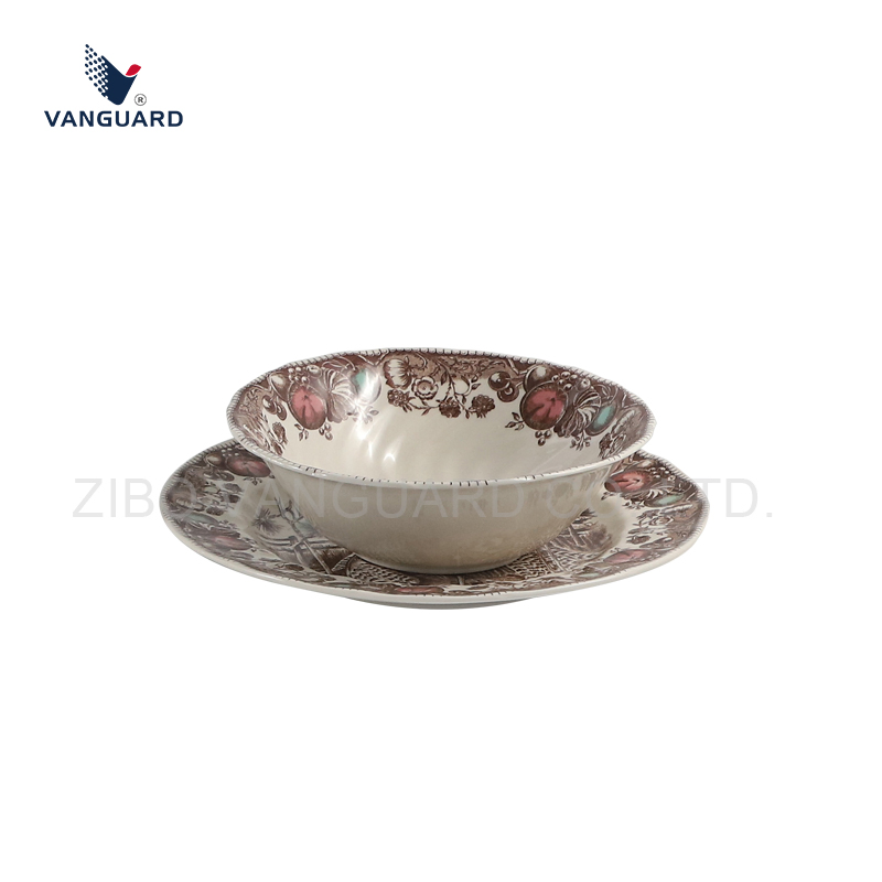 Creative Vintage Round Porcelain Dinner Plate Custom Ceramic Souvenir Plate