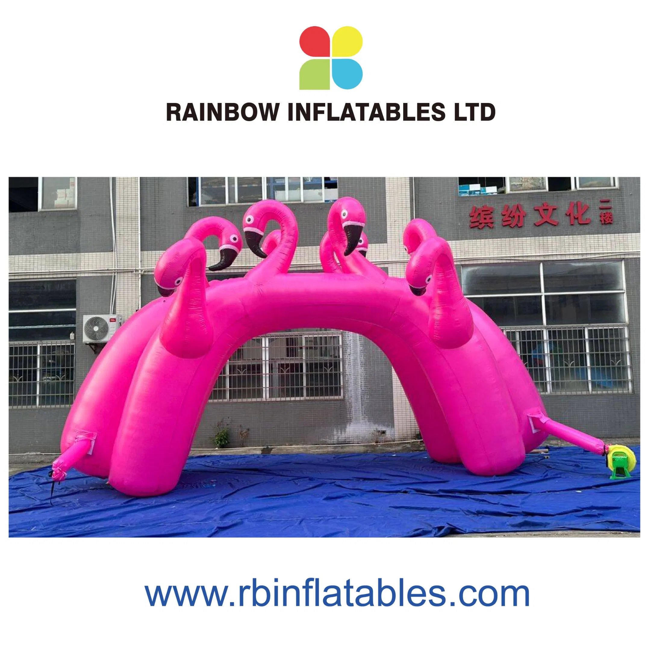 Colorful Inflatable Flamingo Arch for Event Decoration and Brand Promotion