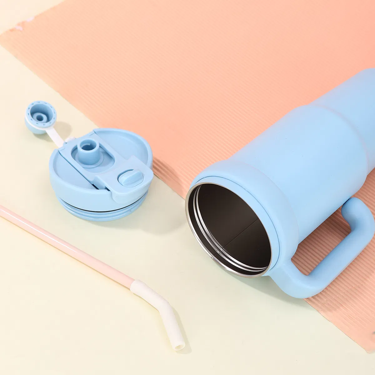 Термокружка 30oz с крышкой-соломинкой, двойные стенки