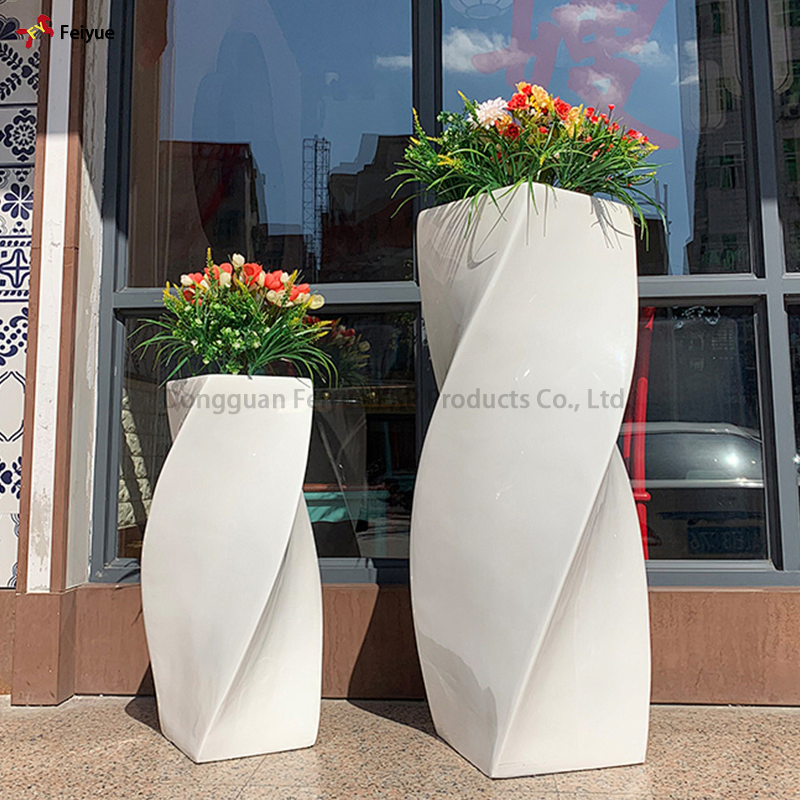 Balcony Outdoor Plastic Nursery Flower Pot Large Plant Fiberglass Garden Pots Planter