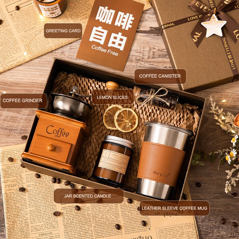 Vintage Coffee Maker Gift Box Customizable Combo Set