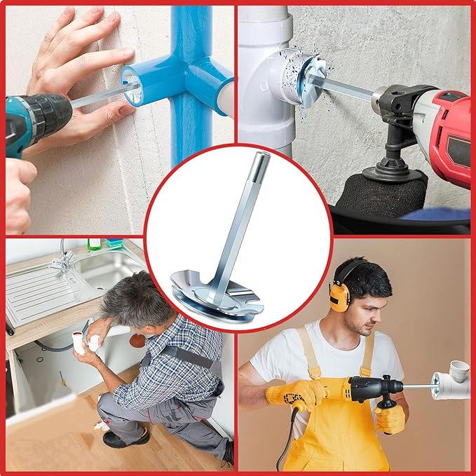 PVC Pipe Reamer Fits 1/2 Variable Speed Drill for Removal From Hub