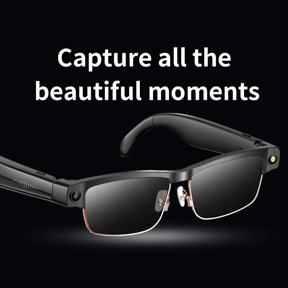 L802 Black Frame and Lens Ai Translator Smart Glasses 8MP Anti Shake Camera Video Recording Music Playback Voice Call Eyeglasses