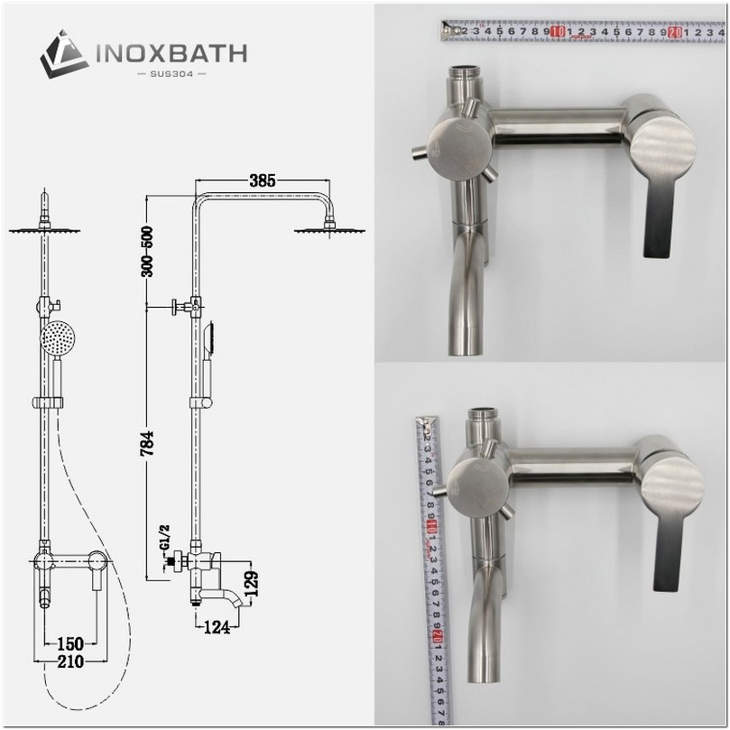 Смеситель для душа из нержавеющей стали Inoxbath