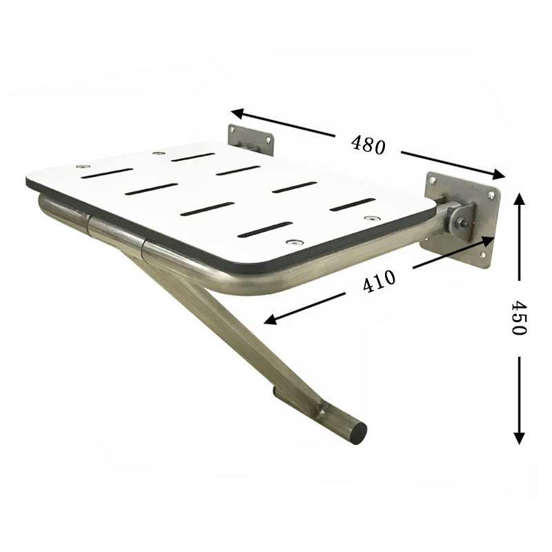 Stainless Steel Waterproof Wall Mounted Compact Laminate Folding Shower Seat