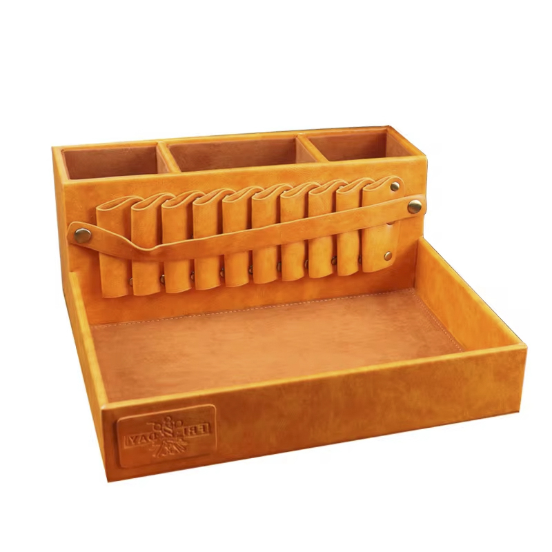 Hair Tools Accessories Multifunctional Large Capacity Hair Scissors Holder Case Box Leather Barber Tool Storage Organizer Box