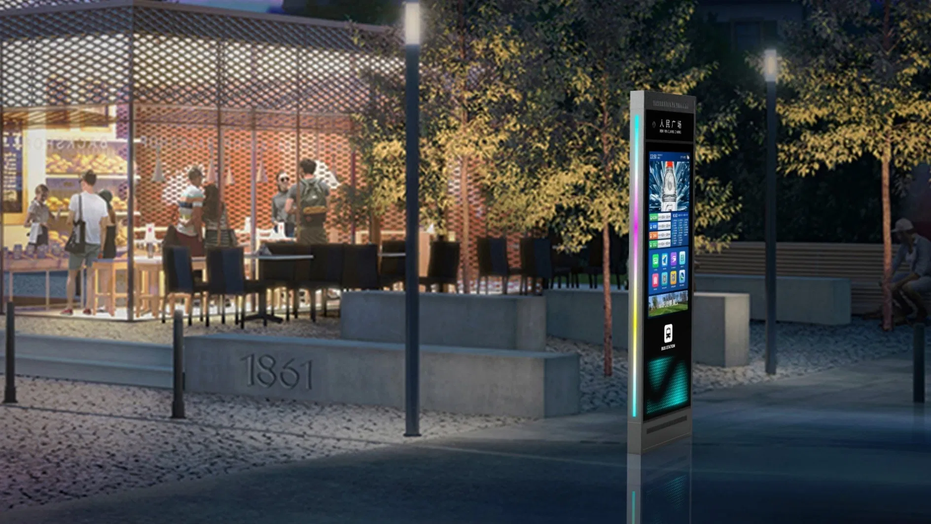 Уличный LED-дисплей 55 дюймов для рекламы на остановках