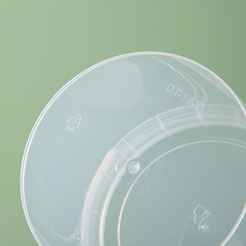 Disposable Plastic Container Round Dessert 1100ml Transparent PP Plastic Bucket with Lid