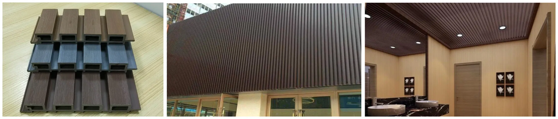 3D Texture WPC Wall Board Fireproof Eco-Friendly Hotel Project Panel