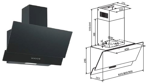 Kd77A Streamline Black Ss Button Control Kitchen Range Hood