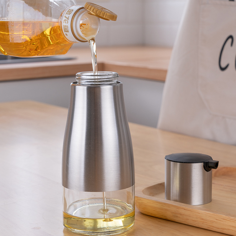 Olive Oil and Vinegar Dispenser Stainless Steel Oil Bottle Dispensers Wbb15872