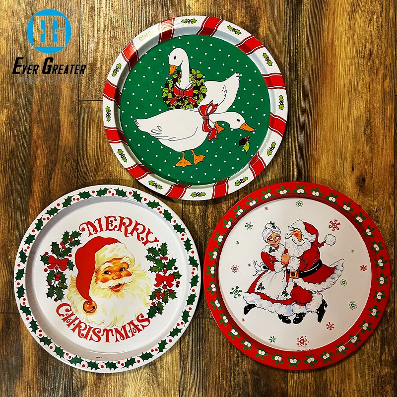 Customizable Serving Tray Set Decorative Metal Serving Tray for Wholesale Gift Tray for Christmas Personalized
