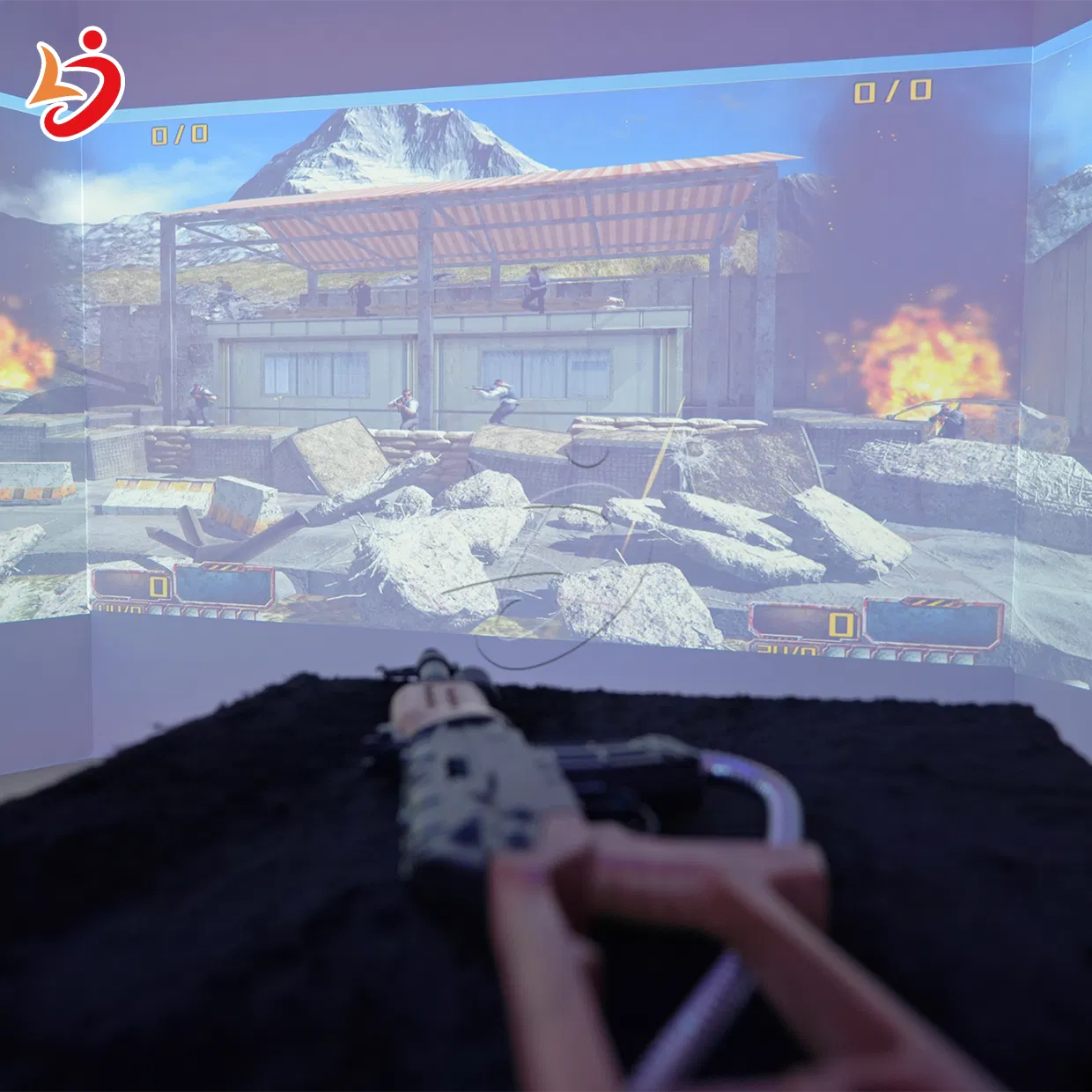 Interactive Indoor Playground Projector Game for Multiple Players