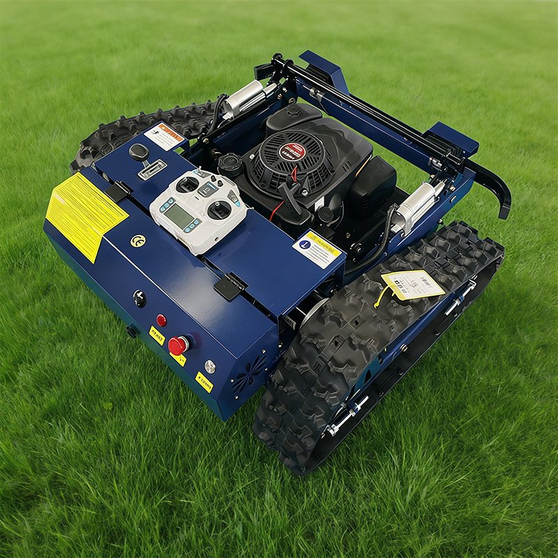 9HP Heavy Vegetation Robotic Remote-Controlled Lawn Mower with 55cm Cutting Swath, Utilizing a Robust 224cc Loncin Engine with Electric Start Ignition.