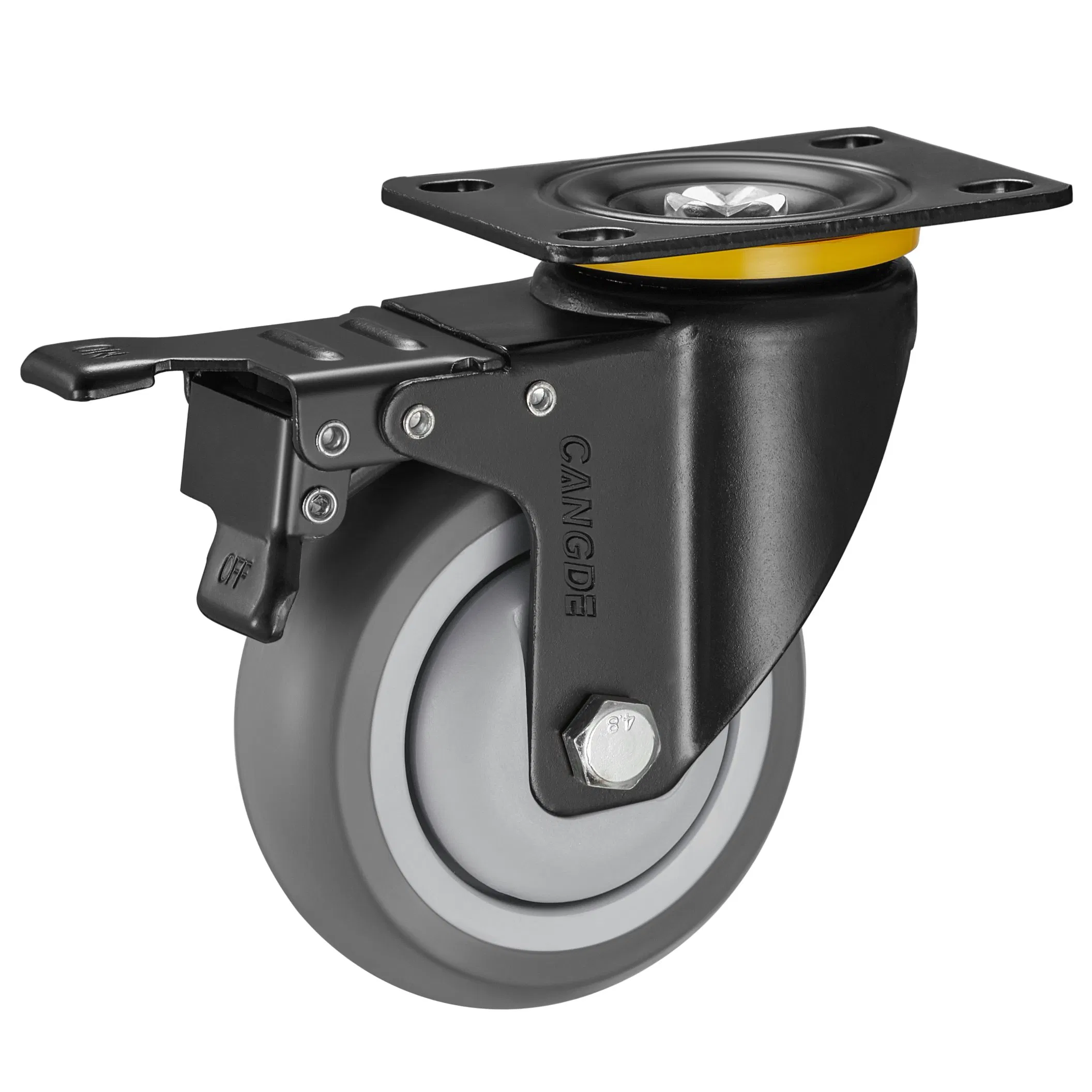75mm100mm125mm Medium Duty Silent TPR Rubber Caster