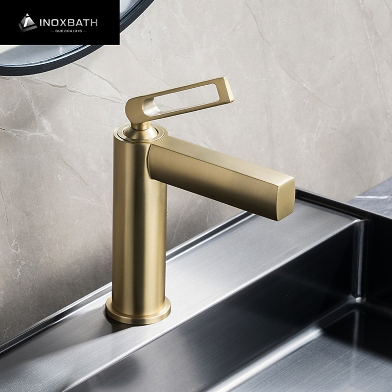 Bathroom Mixer Wash Sink Tap Single Hole Stainless Steel Handle Basin Faucet