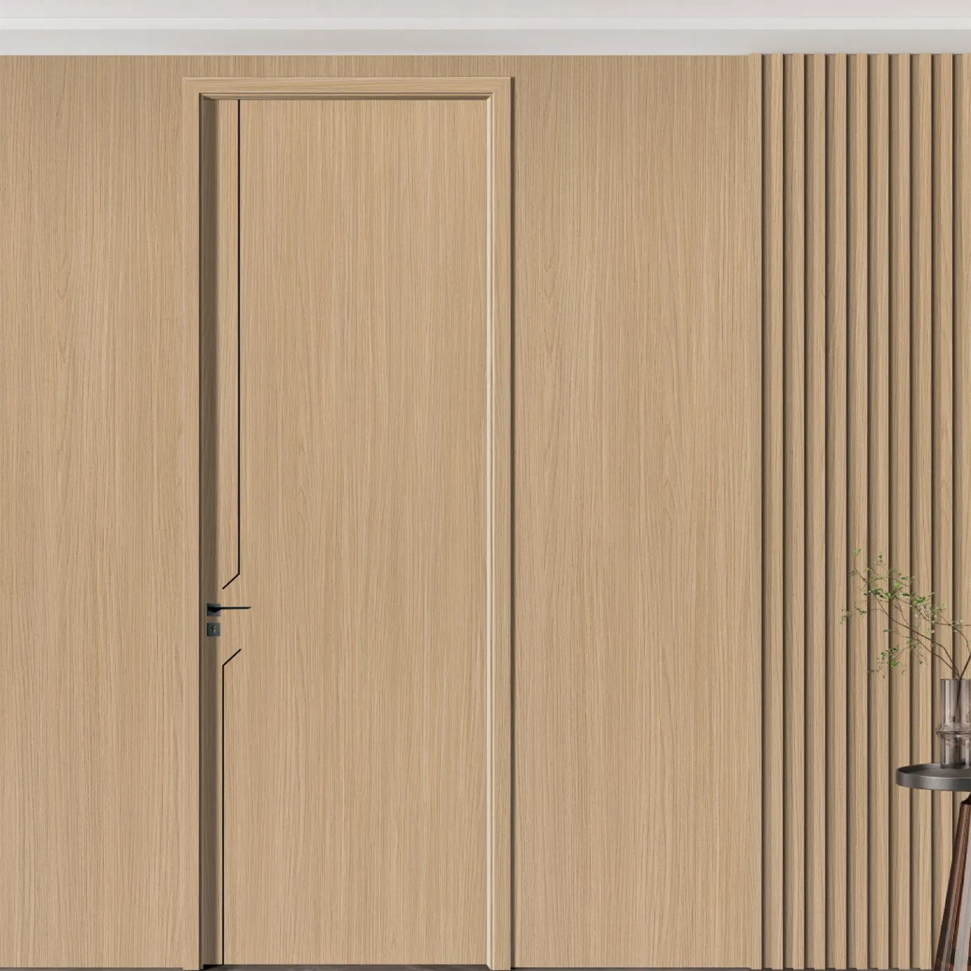 21. Custom Premium Elegant Interior Wooden PVC Security WPC Door Solid Wood Entrance for Luxury Brand Homes Boutiques