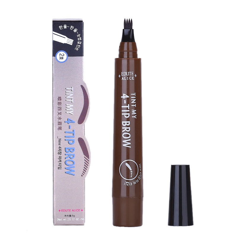 Ep01four-Brow Pencil Liquid Brow Pencil Imitation Wild Waterproof Waterproof Anti-Perspiration Dye 4 Cross-Border Beautiful Color Makeup Explosion Manufacturers