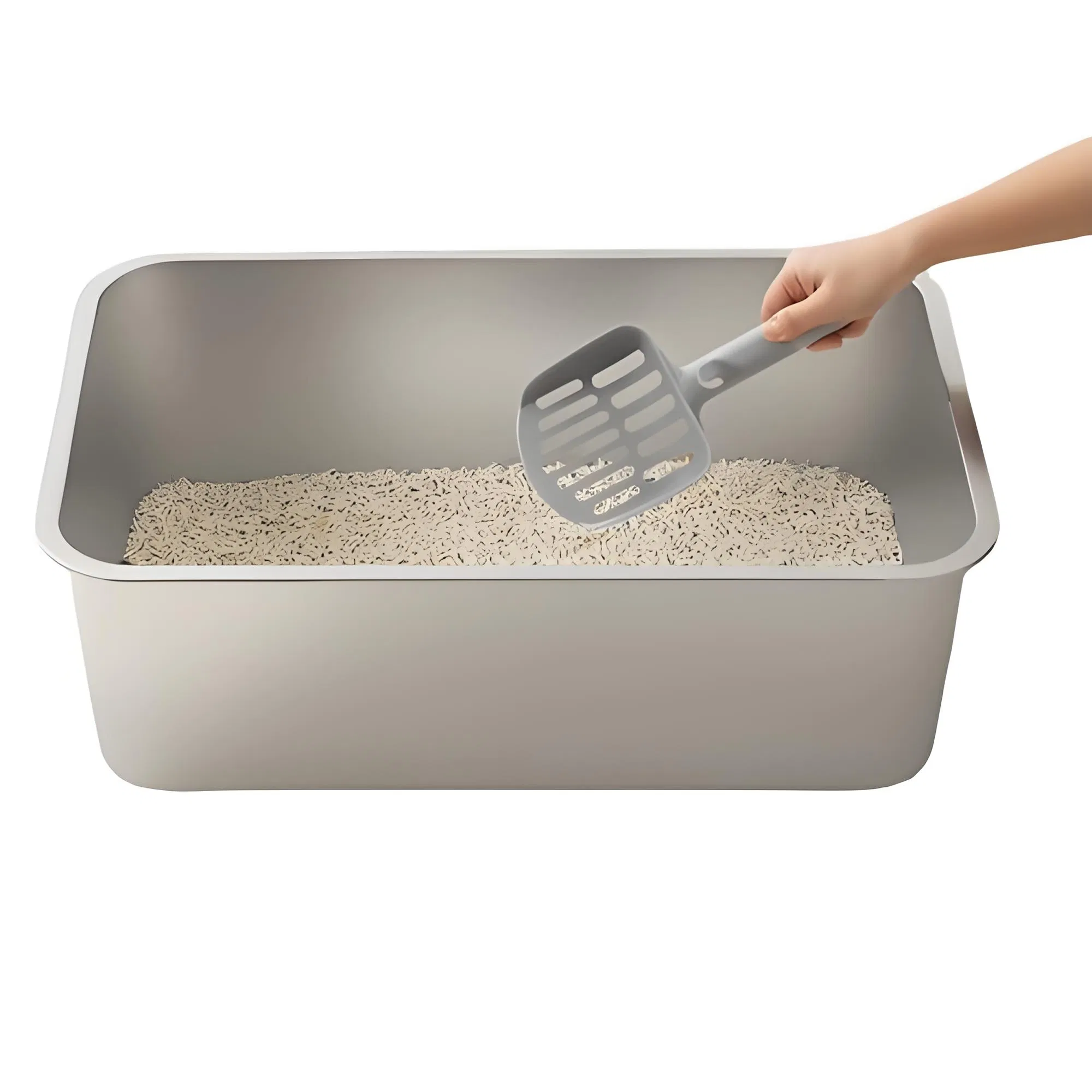 Modern Polypropylene Cat Litter Box for Effortless Cleaning