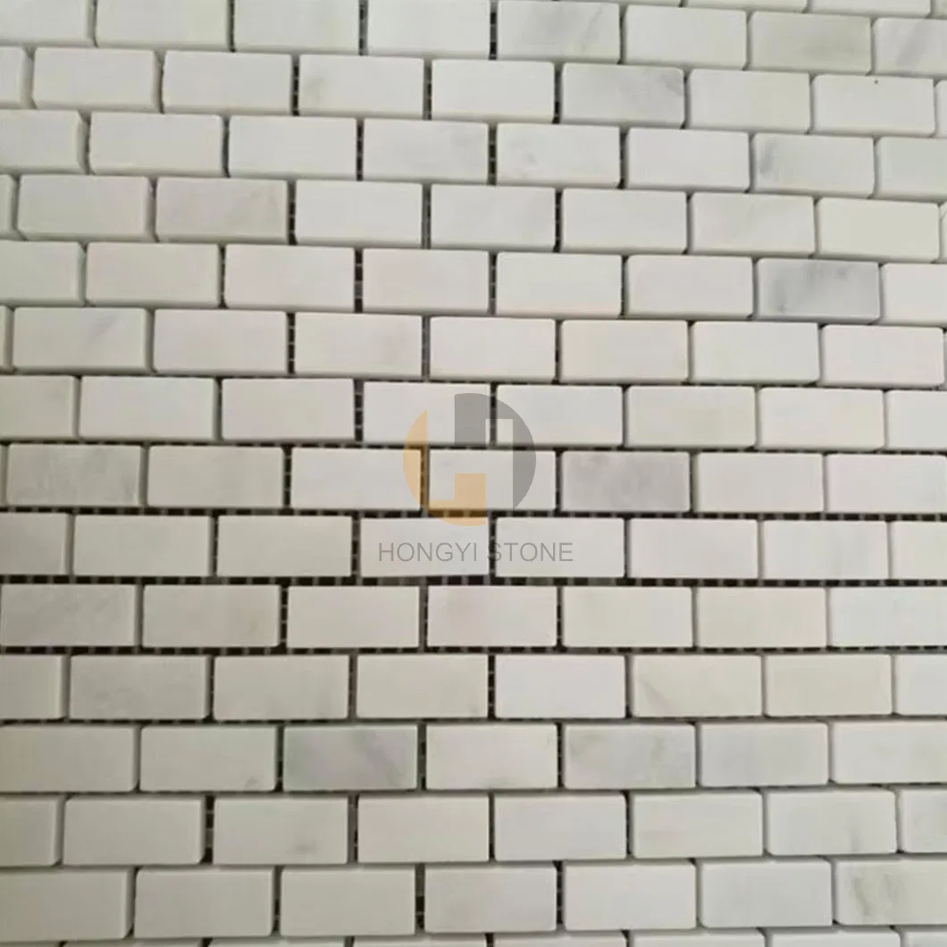 Fashion Design Natural White Marble Stone Rectangle Mosaic Tile for Wall Decoration
