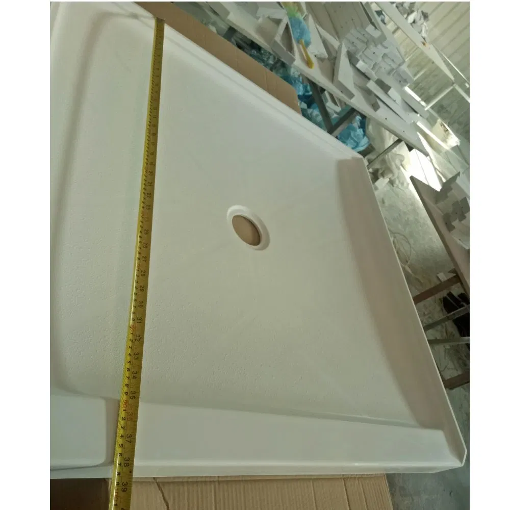Cast Marble Cultured Marble Shower Base 38X38 Small Shower Pan for Hotel Apartment Projects