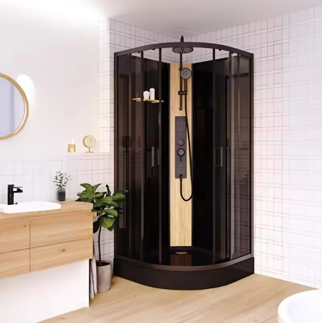 Black Self Contain Bathroom Cubicle Steam Cabin Bath Shower Rooms
