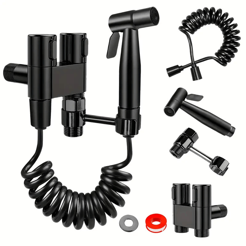 Heavy-Duty Stainless Steel Toilet Bidet Sprayer ABS High-Pressure Nozzle for Bathroom Hygiene