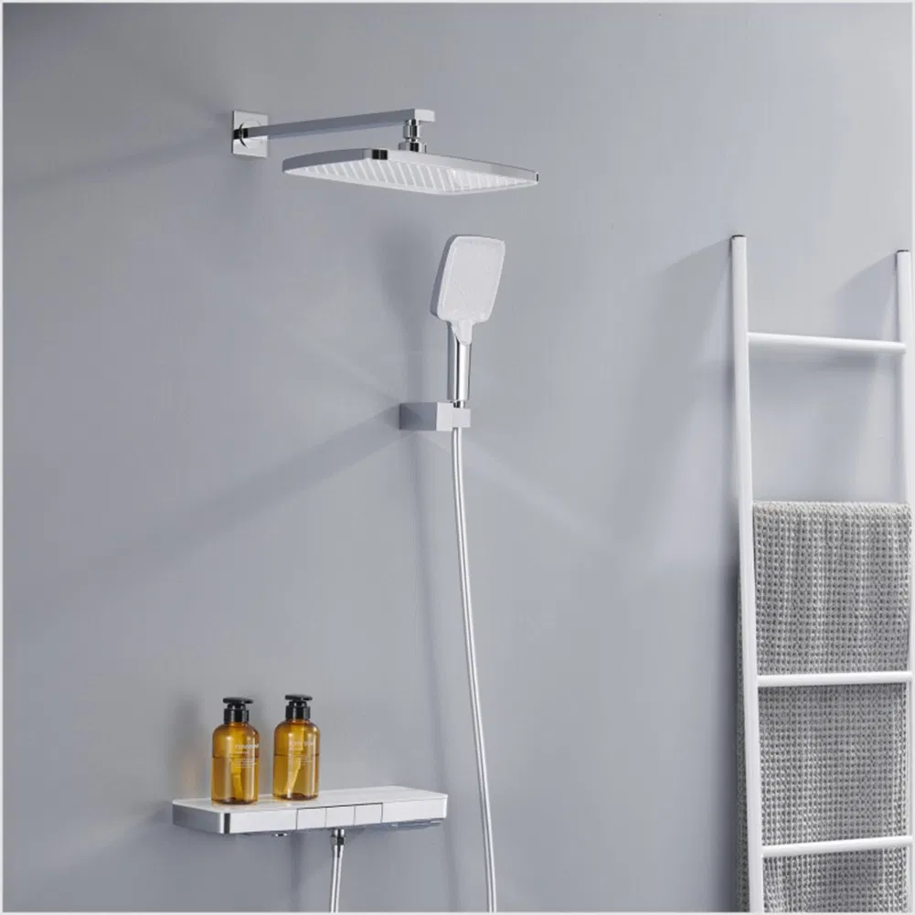 Factory Direct Price Model 3007 White Triple Function Shower System with High Pressure Rain Shower Head Bathroom Mixer Shower Set Wall Mounted