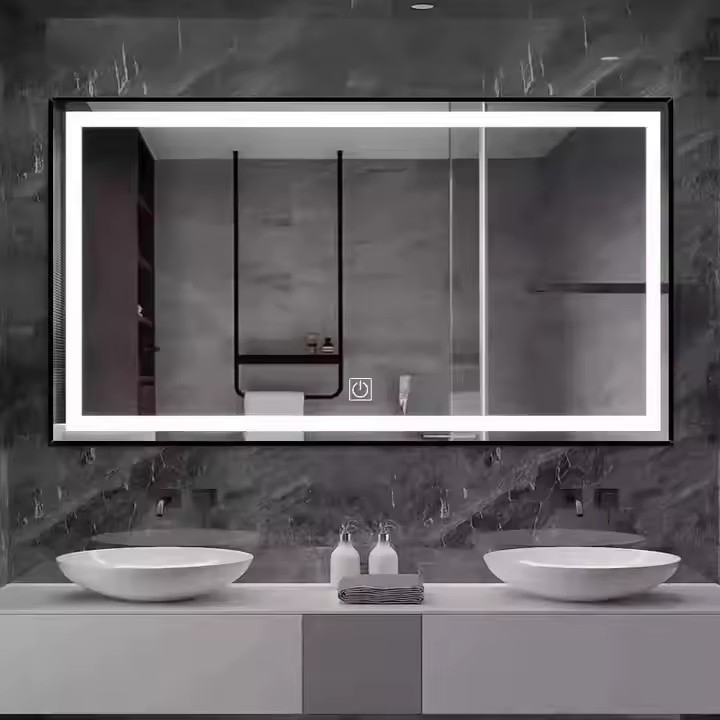 Round LED Touch Screen Smart Mirror Living Room Bathroom Glass Mirrors Wall Decor