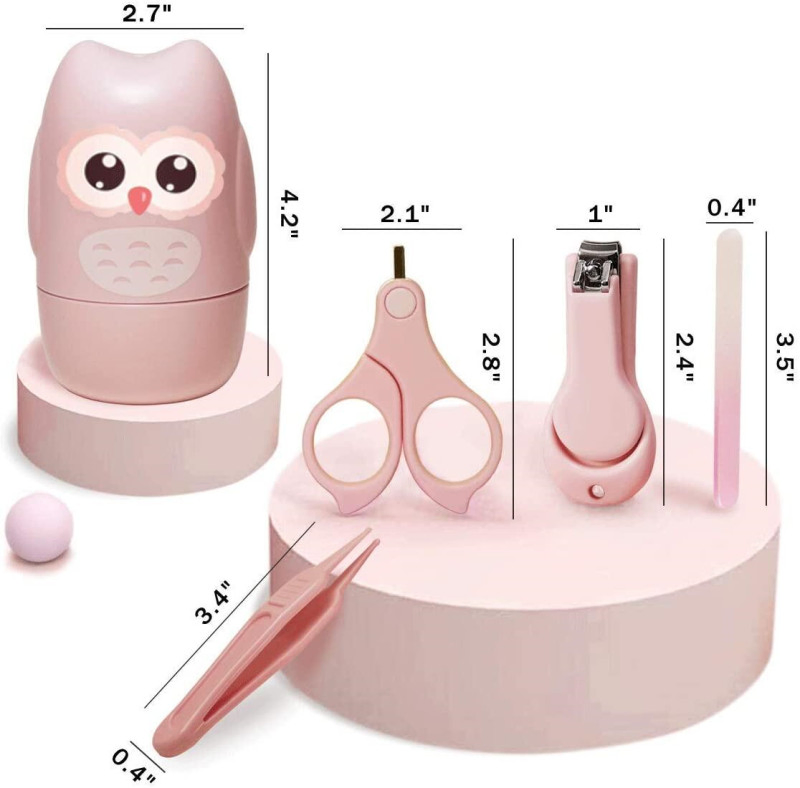 2025 Wholesale Baby Nail Clippers, 4-in-1 Safe Baby Nail Kit with Cute Case, Clipper, Scissors, Tweezers