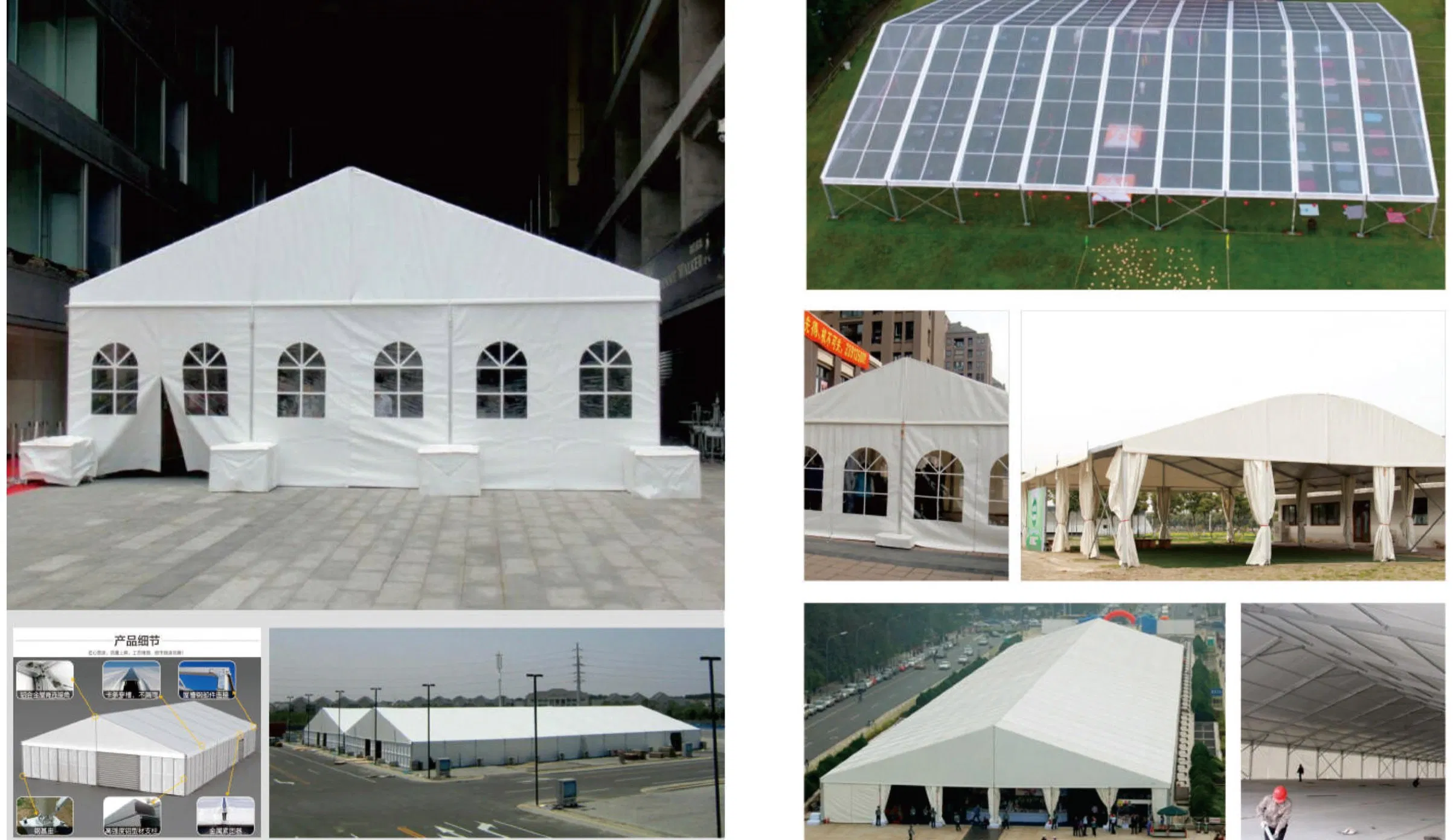 PVC Tensile Steel Fabric PVDF Parking Lot Shade Tent Building Stretched Tension Large Roof Exhibition Advertising Event Aluminum Membrane Structure