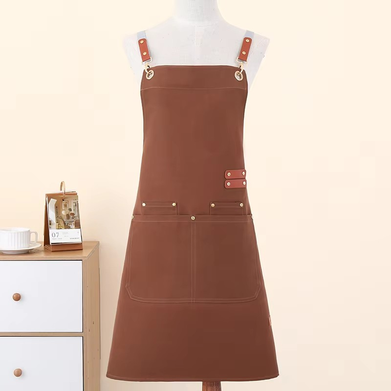 Custom Logo Barista Waiter Cooking Apron Kitchen Chef Cotton Delantal De Cuisine Tablier Bartender Aprons with Logo Custom