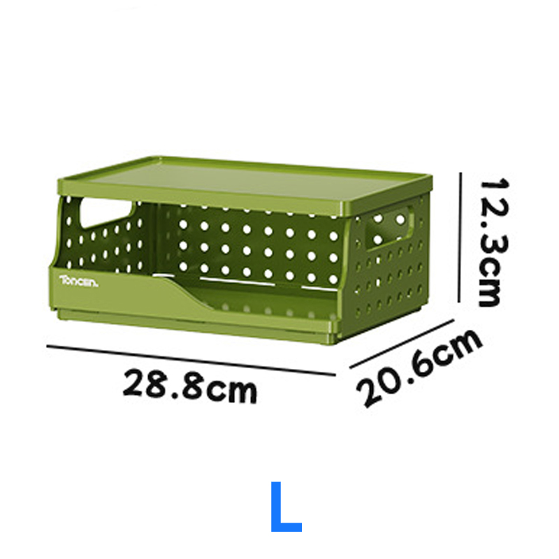 Desktop Double Layer Storage Rack Foldable Storage Baskets