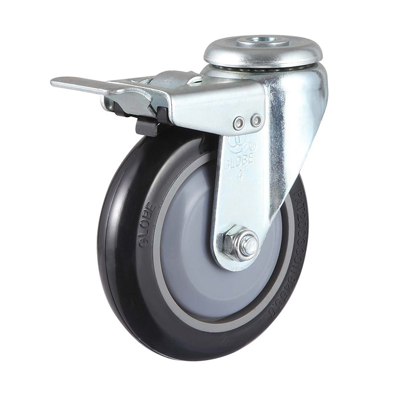 Transport Industrial Standard 75mm 100mm 125mm Swivel Bolt Hole PU Casters Wheel