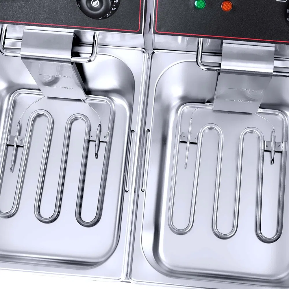 Table Top Stainless Steel French Fries Machine 1 Tank 1 Basket Commercial Potato Chip Fryer Electrical Deep Fryer